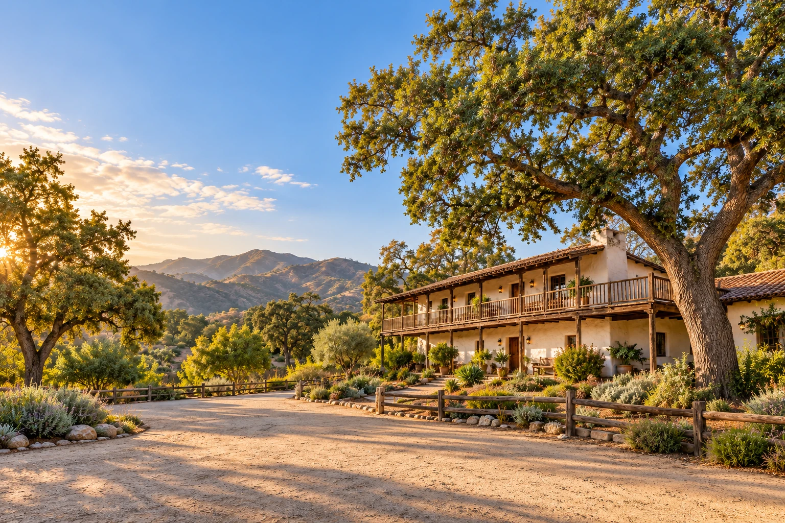 Generated city illustration of a historic adobe setting inspired by Old Town Calabasas