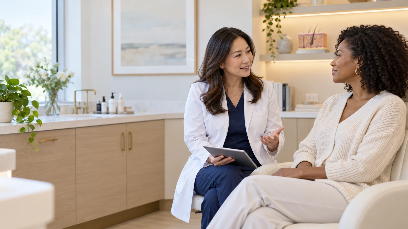 A doctor meeting with a patient