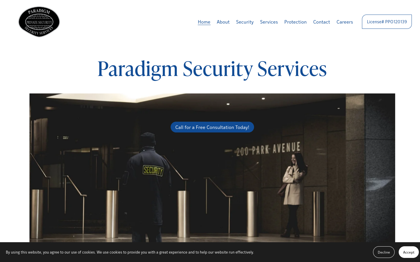 Paradigm Security Services website preview