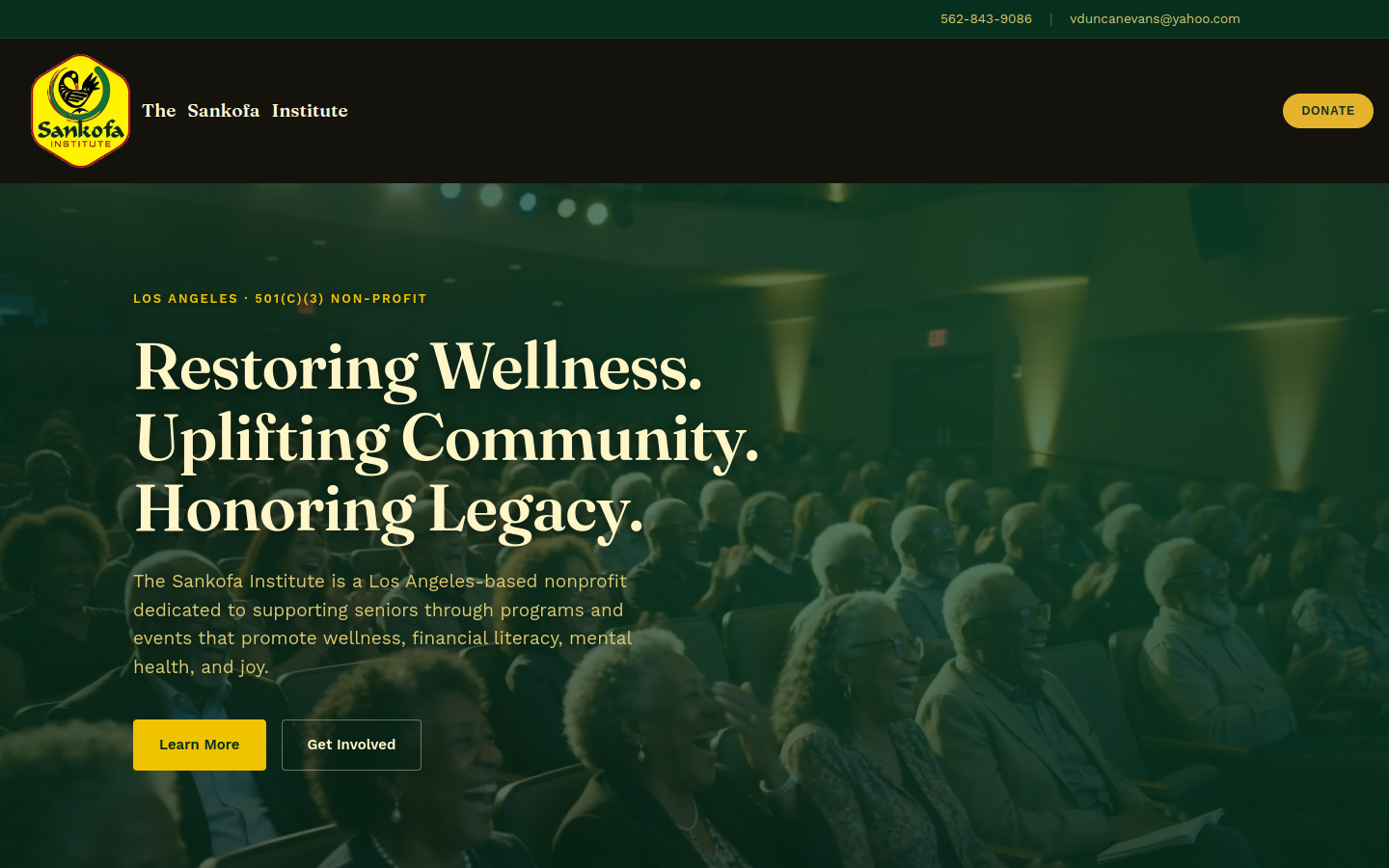 The Sankofa Institute website preview